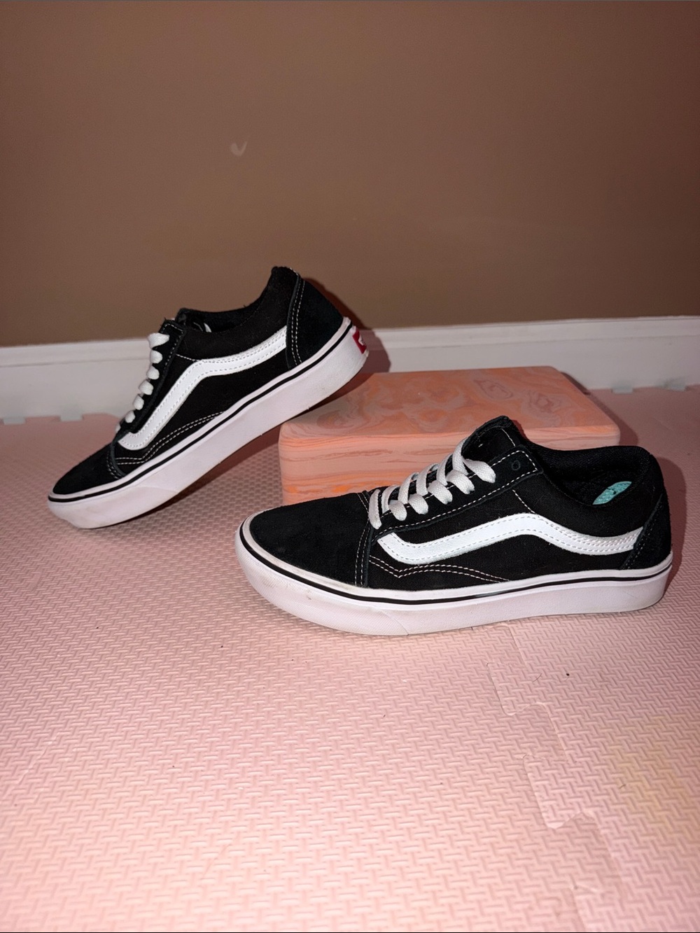 Vans Black and White Old Skool Low-Top Sneakers (Men's 5 - Women's 6.5)